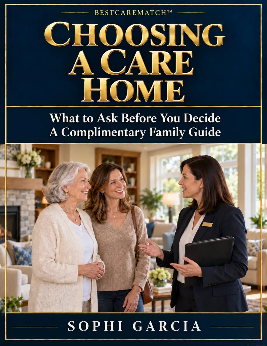 Existing cover preview of Choosing a Care Home. Paid-download cover wording is still under review.